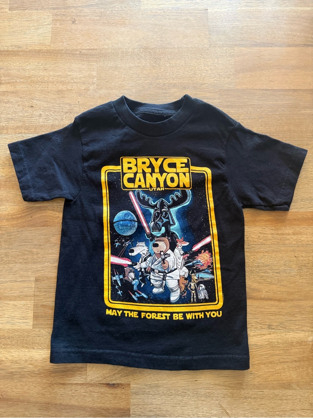 Bryce Canyon Black Kids Graphic Tee - 'May The Forest Be With You'